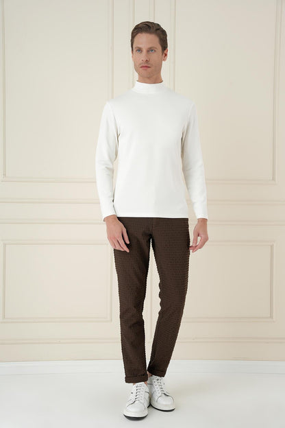 Ts 894 Slim Fit Ekru Spor T-shirt