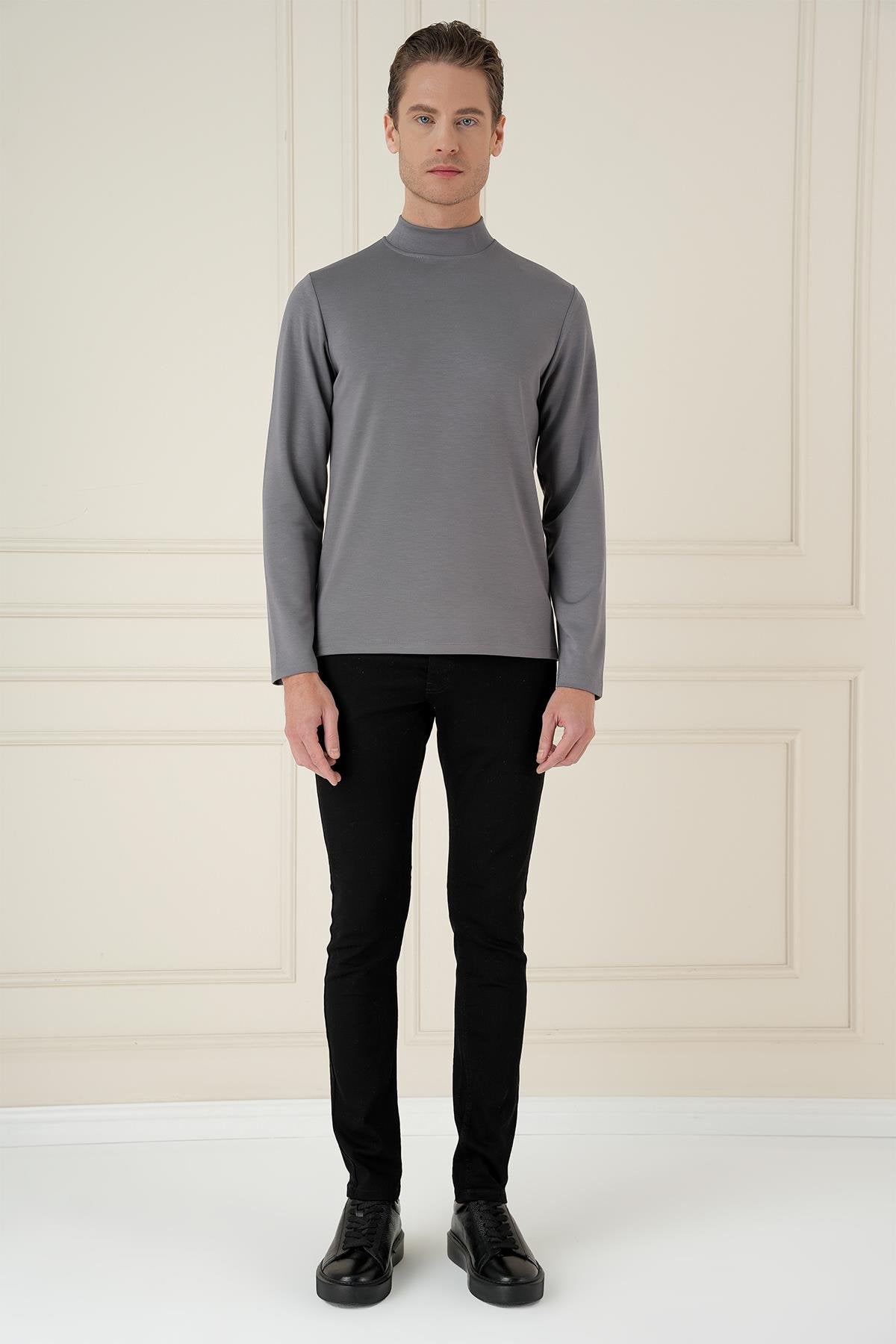 Ts 894 Slim Fit Füme Spor T-shirt