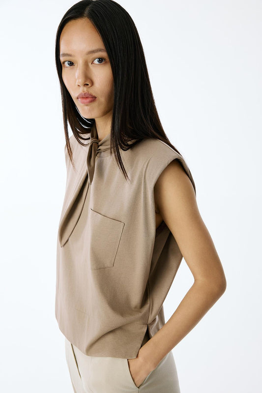 Vatkalı Vizon Crop Tişört