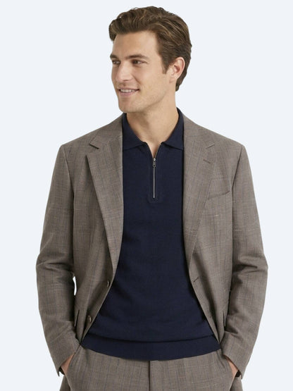 Vizon Çizgili Modern Fit Ipek Karışımlı Takım Elbise