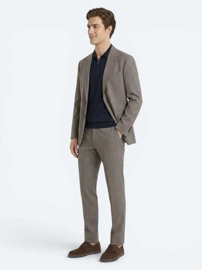 Vizon Çizgili Modern Fit Ipek Karışımlı Takım Elbise