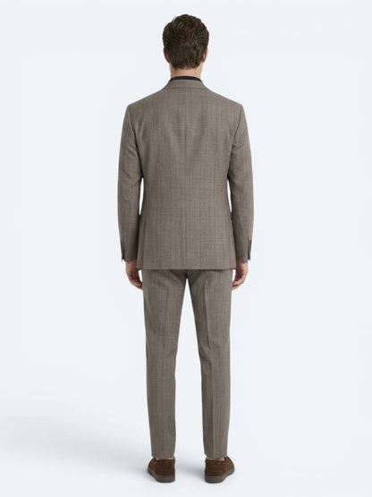 Vizon Çizgili Modern Fit Ipek Karışımlı Takım Elbise