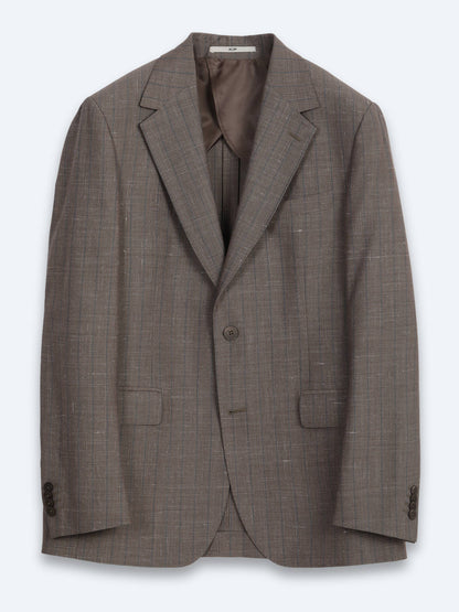 Vizon Çizgili Modern Fit Ipek Karışımlı Takım Elbise