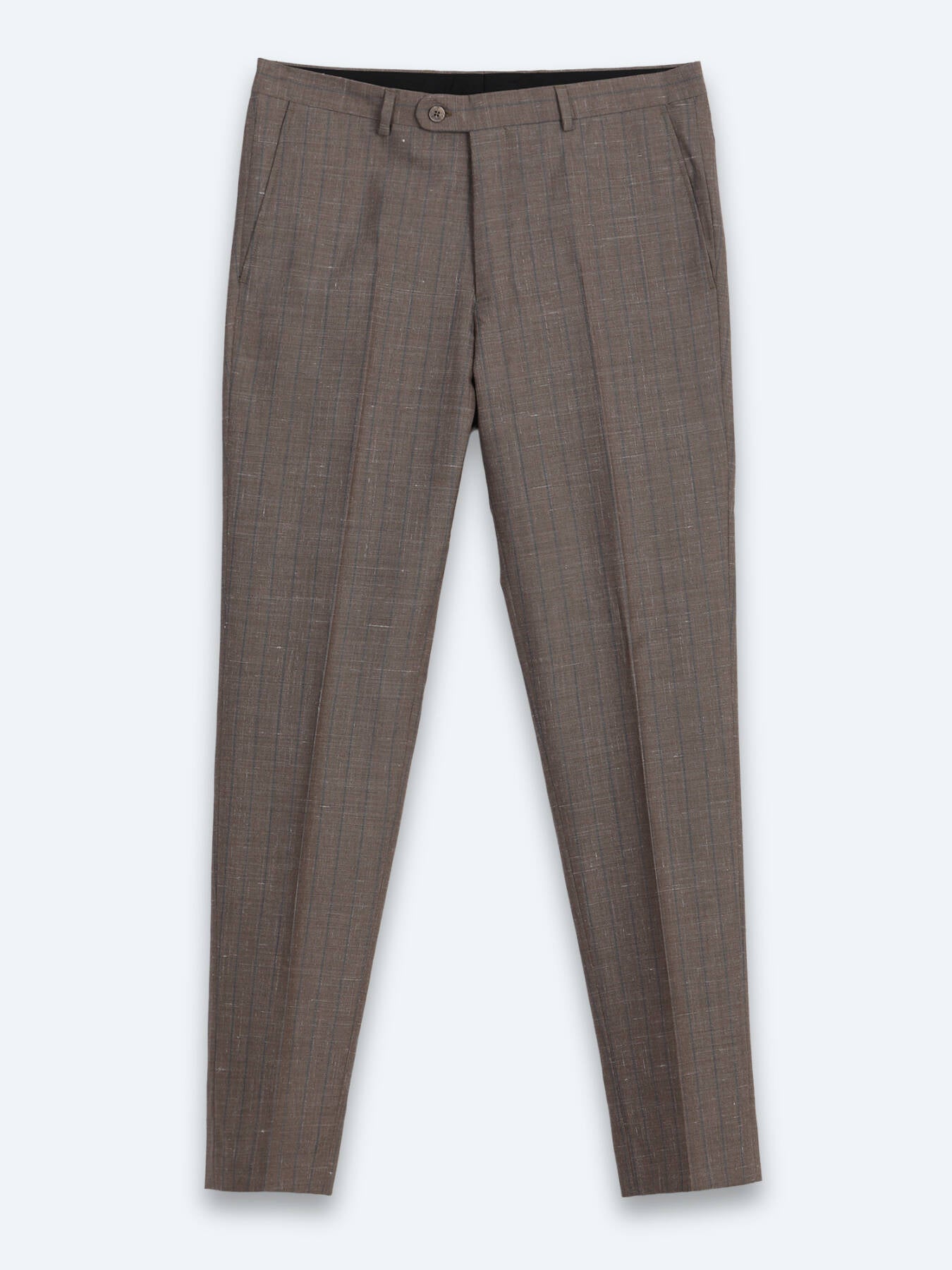 Vizon Çizgili Modern Fit Ipek Karışımlı Takım Elbise