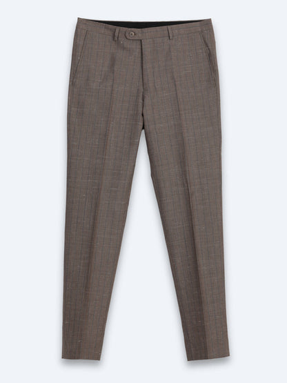 Vizon Çizgili Modern Fit Ipek Karışımlı Takım Elbise