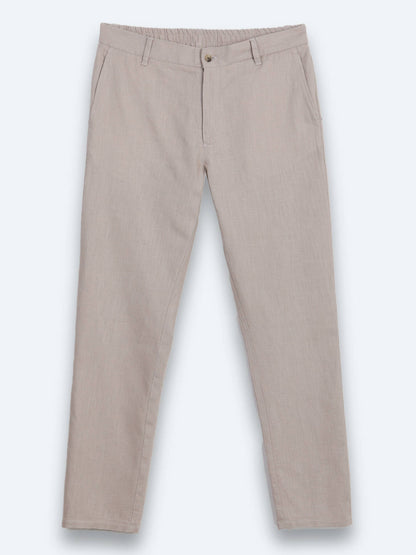 Vizon Dokuma Relaxed Fit Casual Pamuk Karışımlı Pantolon