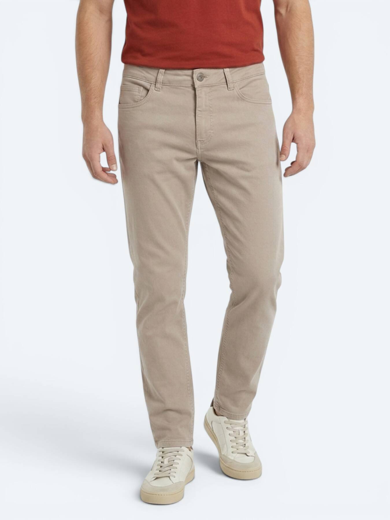 Vizon Dokuma Slim Fit Spor Pamuk Karışımlı Pantolon