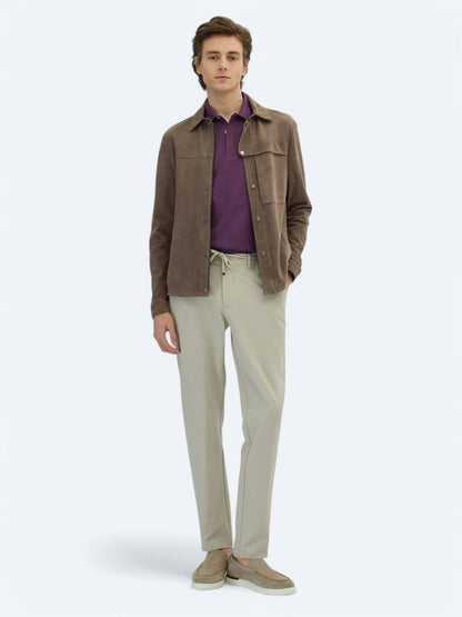 Vizon Regular Fit Gömlek Yaka Smart Casual Deri Mont