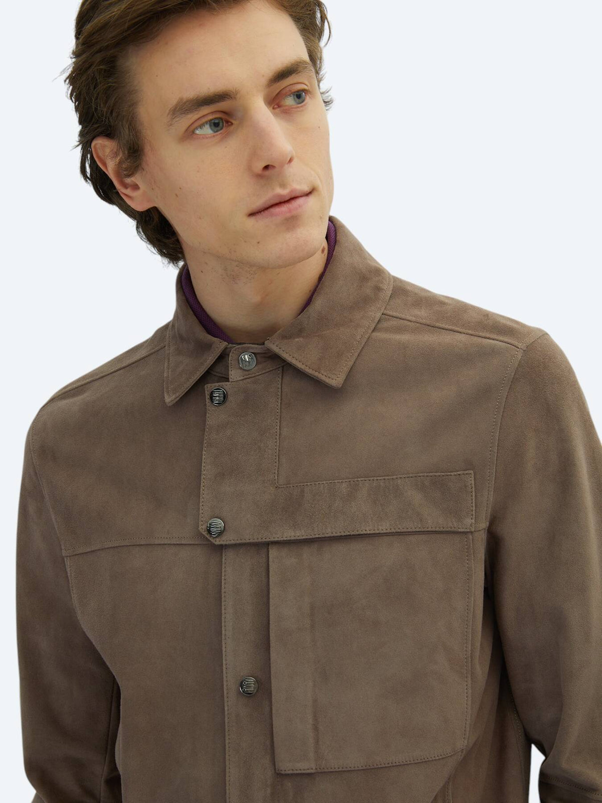 Vizon Regular Fit Gömlek Yaka Smart Casual Deri Mont