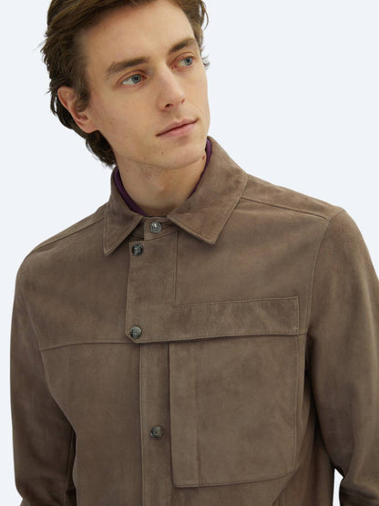 Vizon Regular Fit Gömlek Yaka Smart Casual Deri Mont