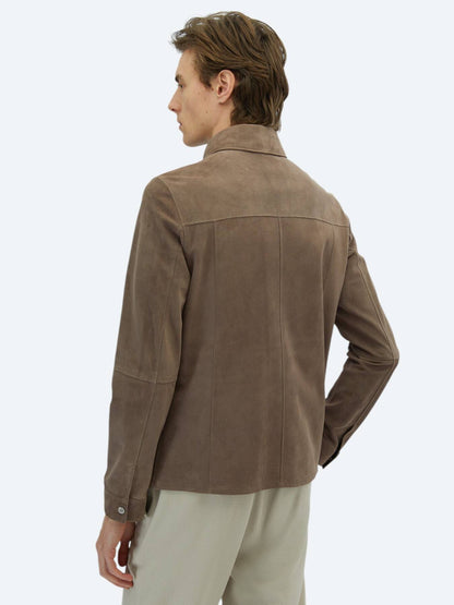 Vizon Regular Fit Gömlek Yaka Smart Casual Deri Mont