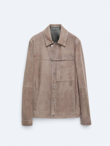 Vizon Regular Fit Gömlek Yaka Smart Casual Deri Mont