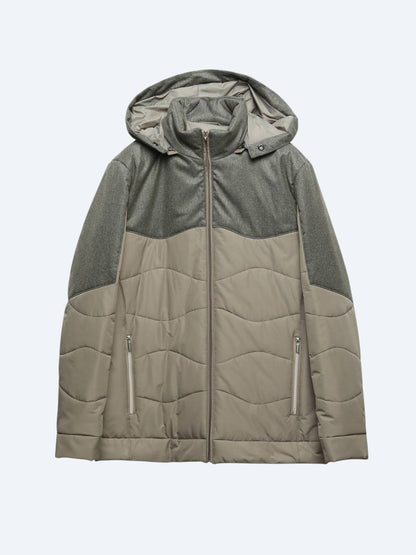 Vizon Regular Fit Kapüşonlu Casual Dokuma Mont
