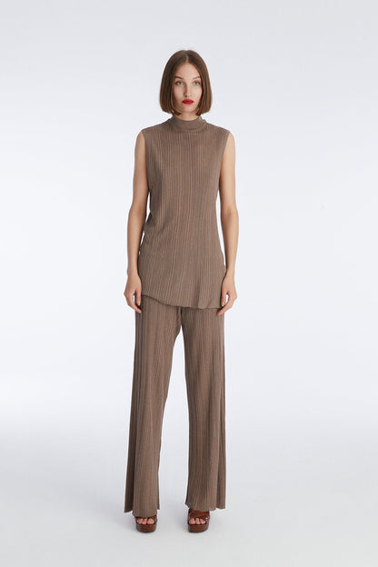 Vizon Uzun Fitilli Triko Bluz