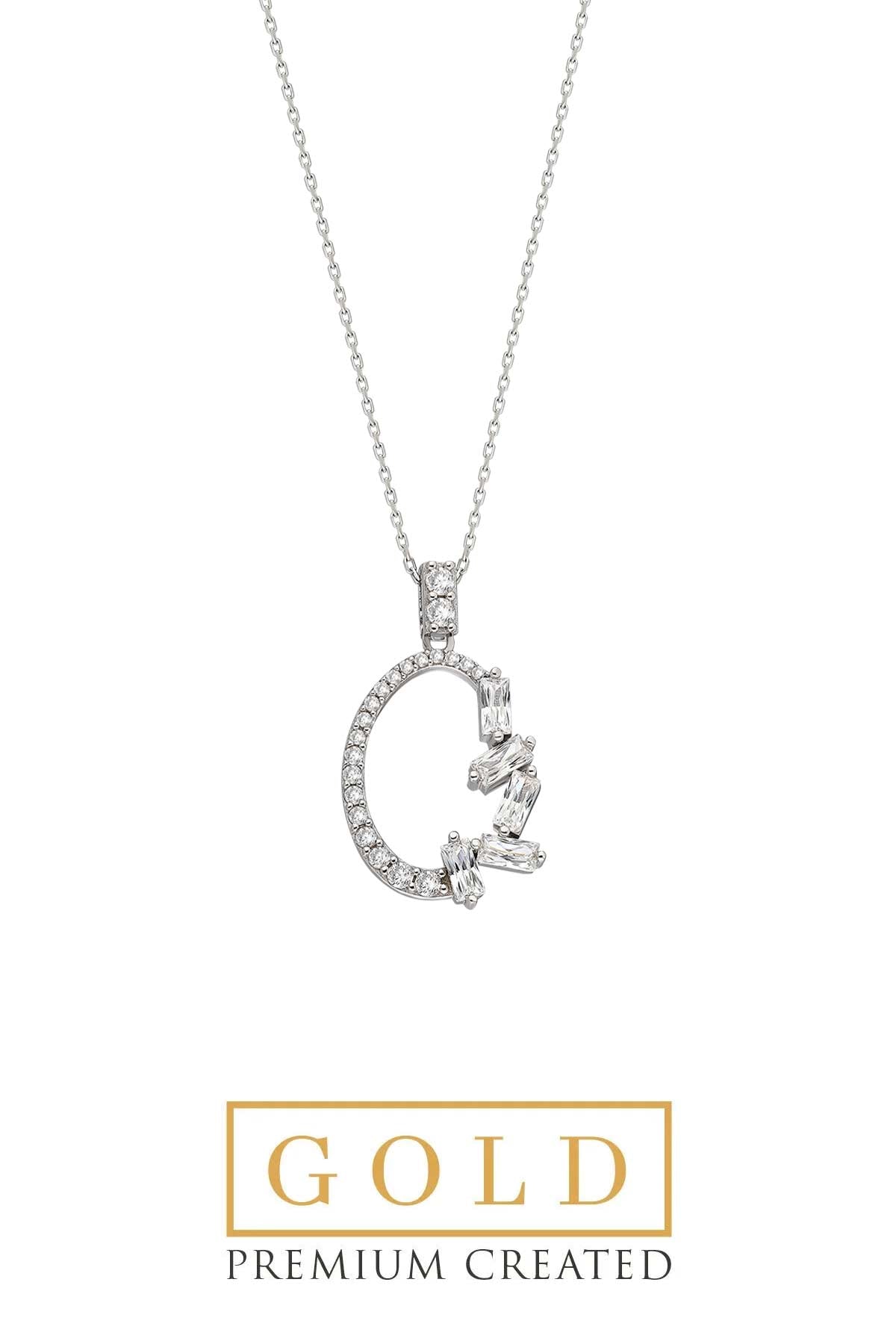 Beyaz Altın Sertifikalı Premium Created Taşlı 42 Cm Kolye Ww04320230142