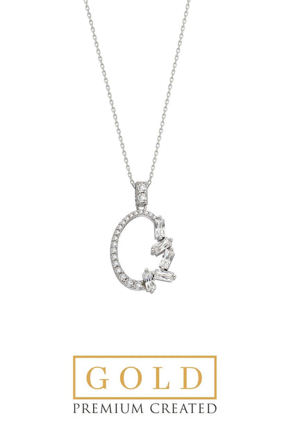 Beyaz Altın Sertifikalı Premium Created Taşlı 42 Cm Kolye Ww04320230142