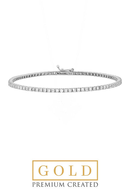 Beyaz Altın Sertifikalı Premium Created Taşlı Su Yolu Bileklik Ww05510640118