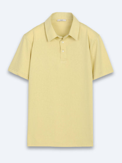 Yağ Yeşili Düz Pamuk Karışımlı T-shirt