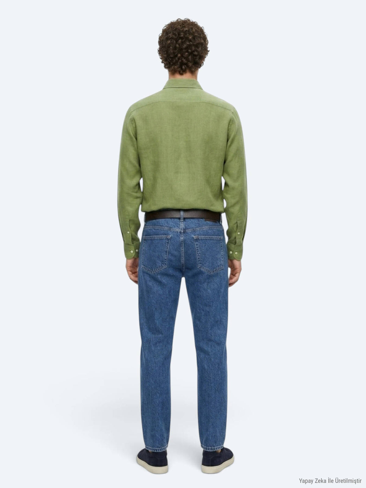 Yeşil Düz Regular Fit Uzun Dokuma Casual Pamuk Karışımlı Gömlek