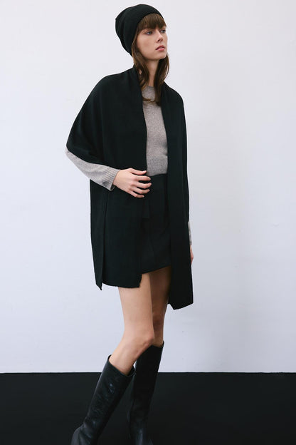 Yumuşak Siyah Atkı Bere Takımı