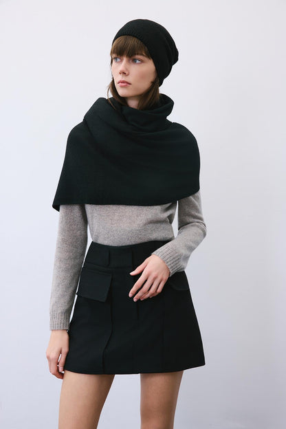 Yumuşak Siyah Atkı Bere Takımı