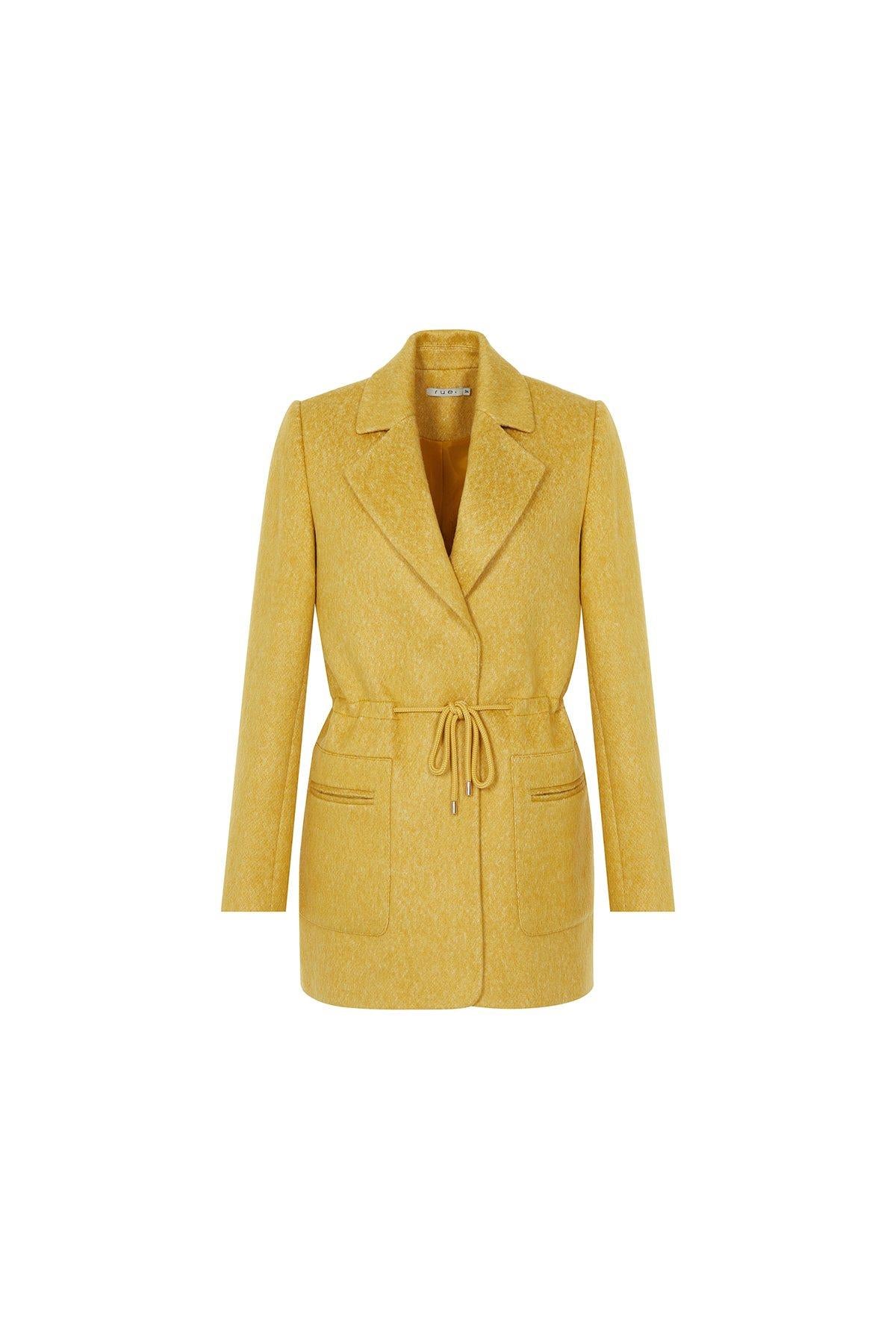 Yün Dokulu Cep Detaylı Haki Ceket