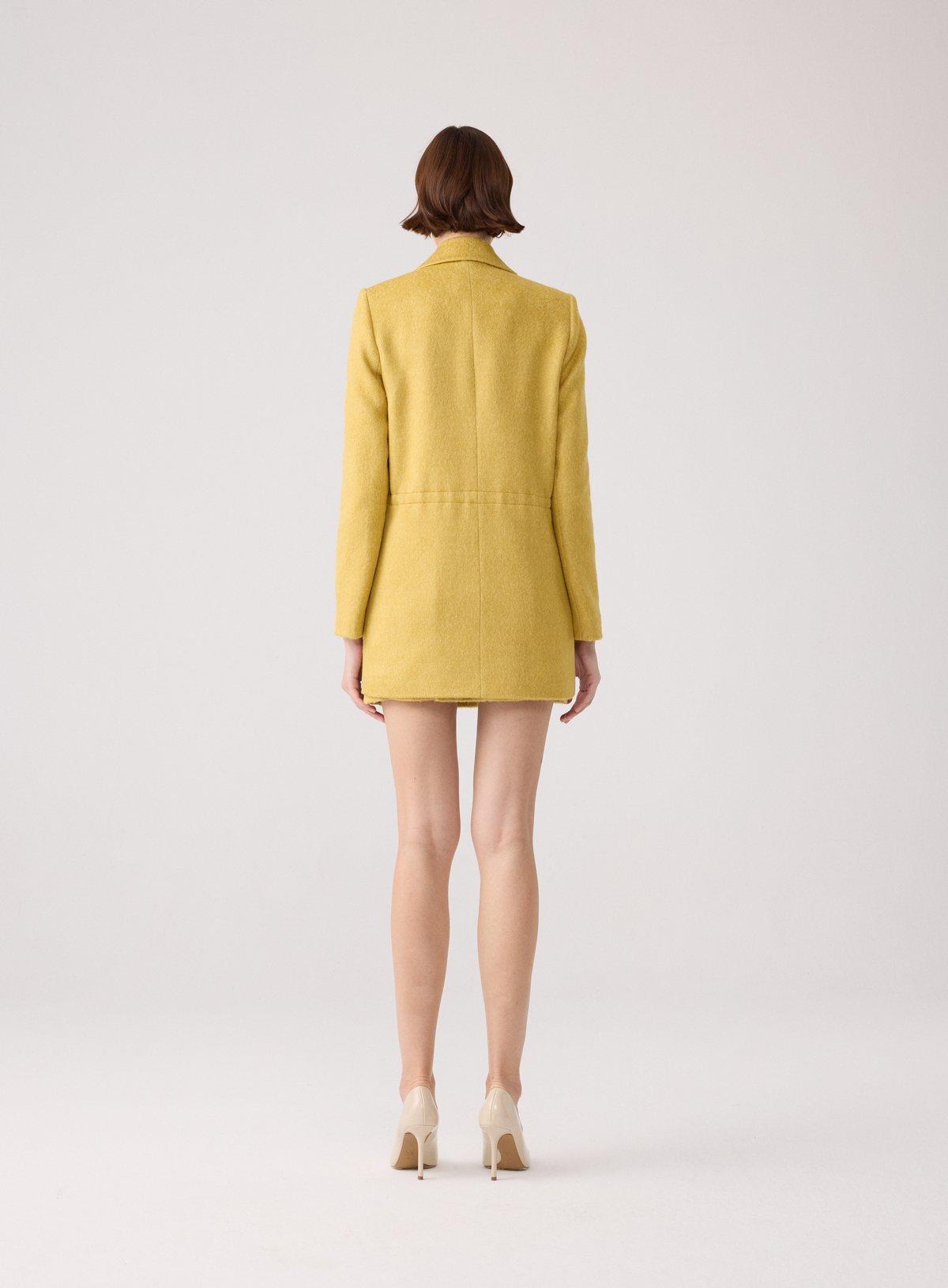 Yün Dokulu Cep Detaylı Haki Ceket